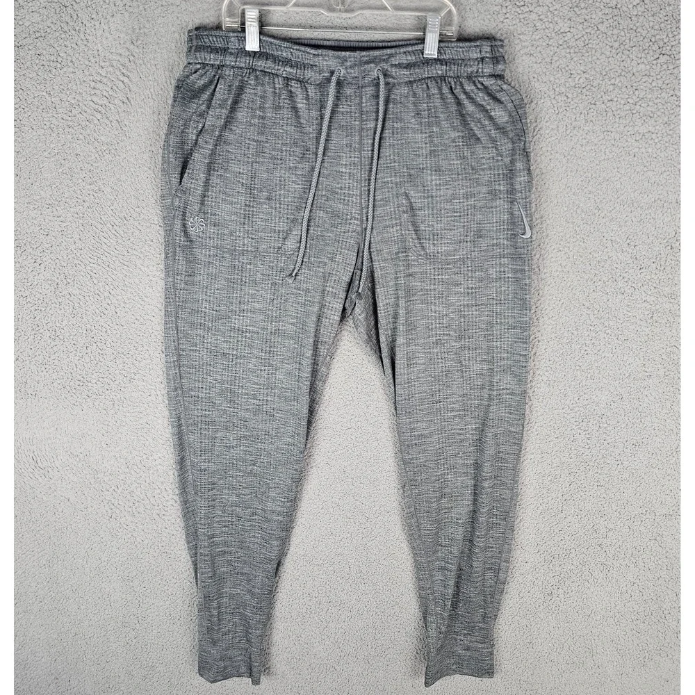 Nike Yoga Pants Mens Large Gray Lightweight Performance Jogger Tapered FB7782
